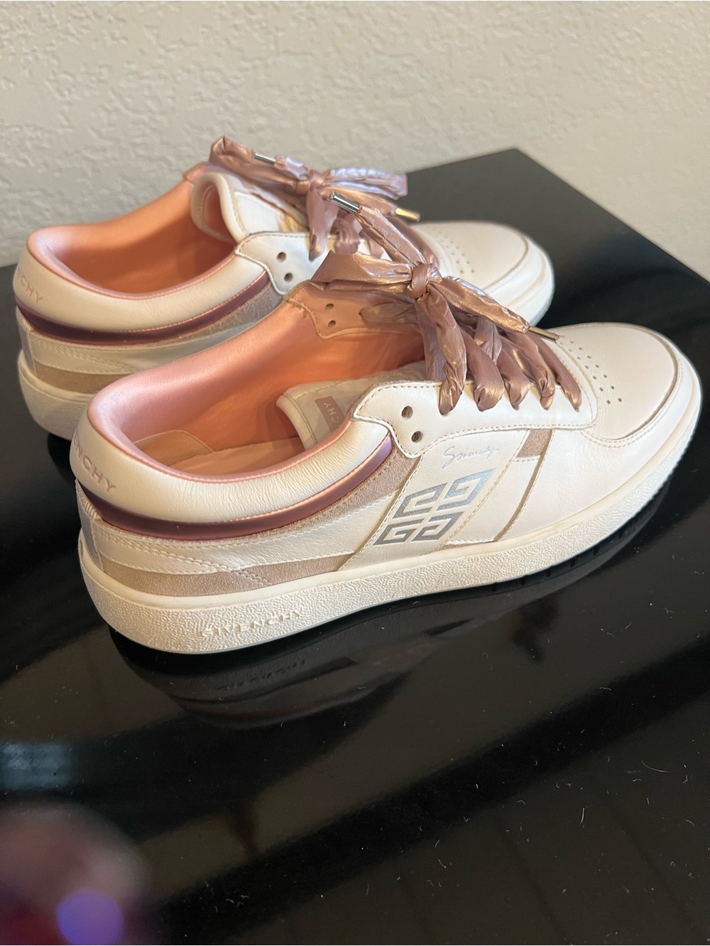 Givenchy White Sneakers with Blush and Rose-Gold Accents